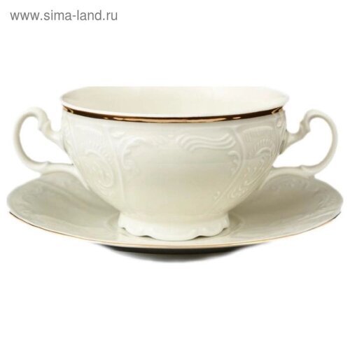 Чашка с блюдцем для бульона Bernadotte, декор «Отводка золото»