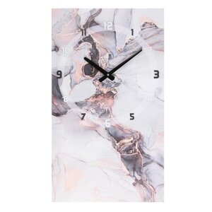 Часы-картина настенные, интерьерные "Белый мрамор", бесшумные, 35 х 60 см