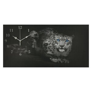 Часы-картина настенные, интерьерные "Леопард", бесшумные, 40 х 76 см