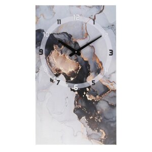 Часы-картина настенные, интерьерные "Мрамор", бесшумные, 35 х 60 см