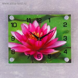 Часы-картина настенные, серия: Цветы, "Розовый лотос", 20х26 см