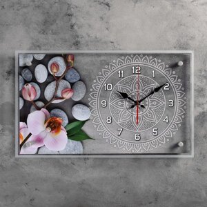 Часы-картина настенные, серия: Цветы, "Спа", плавный ход, 35 х 60 см