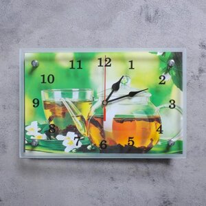 Часы-картина настенные, серия: Кухня, "Чайничек чая", 20х30 см