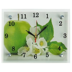 Часы-картина настенные, серия: Кухня, "Яблоко", 20х25 см