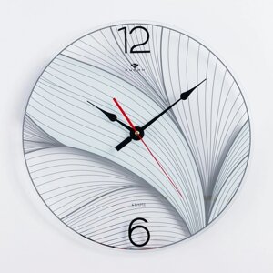 Часы настенные, интерьерные "Белый лотос", d-39 см, бесшумные