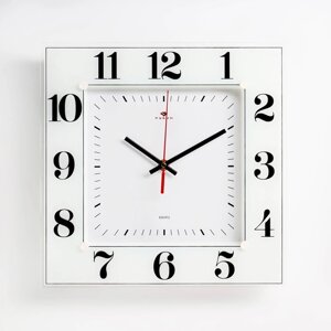 Часы настенные "Рубин", бесшумные, 31 х 31 см, белые