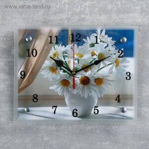 Часы настенные, серия: Цветы, "Ромашки", 20х25 см
