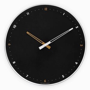 Часы настенные, серия: Интерьер, плавный ход, d-30 см, черные