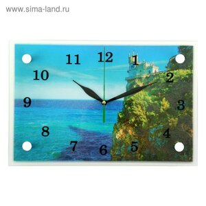 Часы настенные, серия: Море, "Замок на краю скалы", 20х30 см