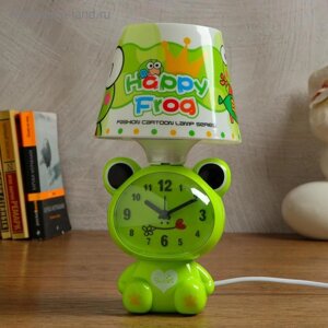 Часы-светильник "Весёлая лягушка", с будильником, дискретный ход