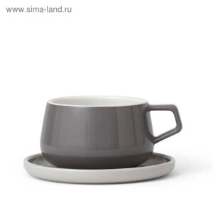 Чайная чашка с блюдцем VIVA Scandinavia Ella, 300 мл, цвет серый