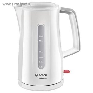 Чайник электрический Bosch TWK3A011 CTWK20, пластик, 1.7 л, 2400 Вт, белый