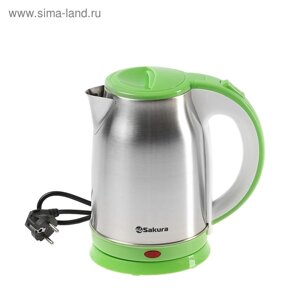 Чайник электрический Sakura SA-2147G, металл, 1.8 л, 1800 Вт, зеленый