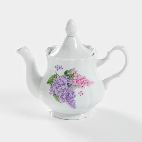 Чайник «Сирень», 800 мл, цвет белый