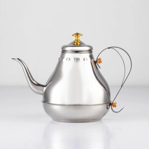 Чайник заварочный из нержавеющей стали «Леранс», 1,6 л, металлическое сито, цвет хромированный