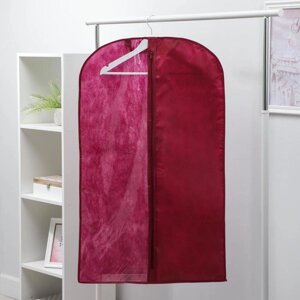 Чехол для одежды 60100 см, спанбонд, цвет бордо