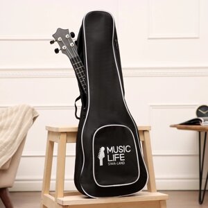Чехол для укулеле Music Life, премиум, с накладным карманом, 67 х 25 х 8,5 см