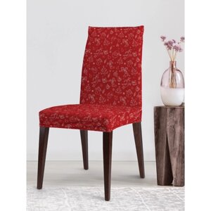 Чехол на стул «Красное веселье», декоративный, велюр