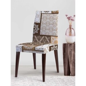 Чехол на стул «Плиточный креатив», декоративный, велюр