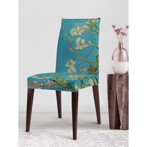 Чехол на стул «Ветви с миндальным цветком», декоративный, велюр