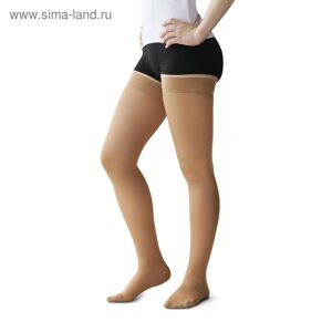 Чулки медицинские компрессионные, выше колена, с мыском, 2 класс, рост 2, арт. 4002, размер 5 (XL), цвет бежевый