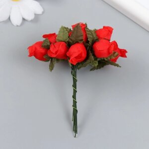 Цветы для декорирования "Роза Бланка" малиновый 1 букет=12 цветов 10 см