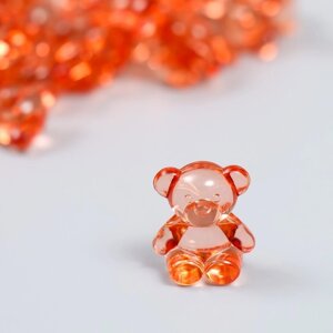 Декор для творчества пластик "Медвежонок" красный набор 25 шт 1,8х1,5х1 см
