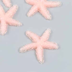 Декор для творчества пластик "Оранжевая морская звезда" сахарная 3,8х0,5х3,8 см