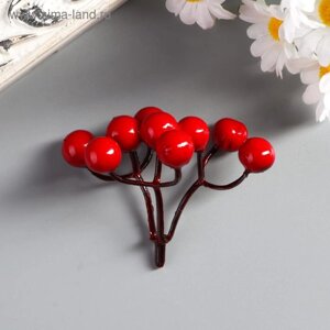 Декор для творчества "Ветка с ягодами рябины 9 ягод" 6 см