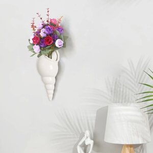 Декор настенный-ваза "Ракушка" 28 x 10.3 см, белый