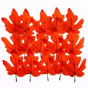 Декор «Осенний лист» набор 15 шт., размер 1 шт. 9 11 0,2 см, цвет оранжевый