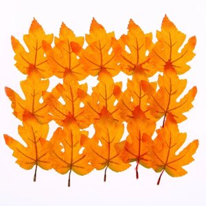 Декор «Осенний лист» набор 15 шт., размер 1 шт. 9 11 0,2 см, цвет жёлто-оранжевый