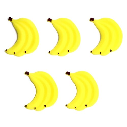 Декор силикон «Бананы» набор 5 шт., размер 1 шт. 3 3,7 0,3 см, клеевые подушечки