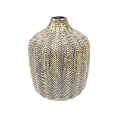 Декоративная стеклянная ваза, 141419 см, цвет серый с золотым напылением