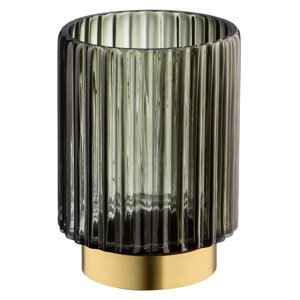 Декоративная ваза из цветного стекла с золотым напылением, 145145180 мм, цвет серый