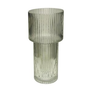 Декоративная ваза из рельефного стекла, 115115245 мм, цвет серый