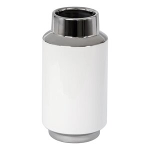 Декоративная ваза «Контраст», 101020 см, цвет белый с серебром