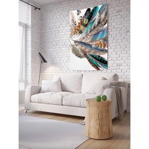 Декоративное панно с фотопечатью «Декоративные перья», вертикальное, размер 150х200 см
