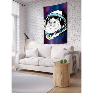 Декоративное панно с фотопечатью «Кот в космосе», вертикальное, размер 150х200 см