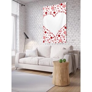 Декоративное панно с фотопечатью «Сердце из цветов», вертикальное, размер 150х200 см