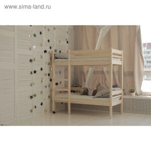 Детская двухъярусная кровать «Дональд», 8001600, массив сосны, без покрытия