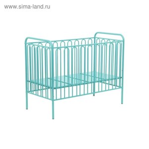 Детская кроватка Polini kids Vintage 150 металлическая, цвет бирюзовый