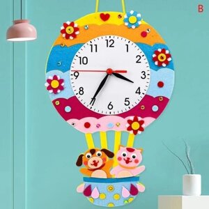 Детские настенные часы DIY "Зверюшки" сделай сам, бесшумные, 22 х 29 см, АА