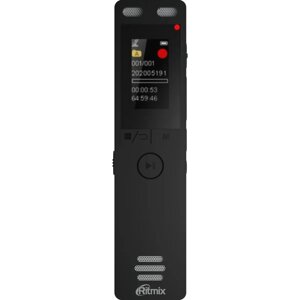 Диктофон ritmix RR-155, 16гб, micro SD, APE, MP3, WMA, FLAC, WAV, jack 3.5, micro USB, черный