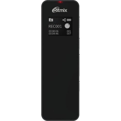 Диктофон ritmix RR-880, 16гб, APE, MP3, WMA, FLAC, WAV, jack 3.5, 400 мач, micro USB, черный