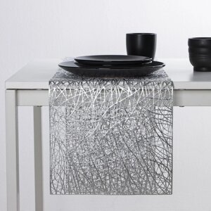 Дорожка на стол Доляна «Паутинка», 30150 см, цвет серебряный