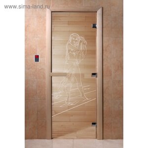 Дверь «Дженифер», размер коробки 190 70 см, левая, цвет прозрачный