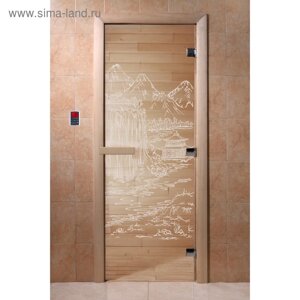 Дверь «Китай», размер коробки 190 70 см, левая, цвет прозрачный
