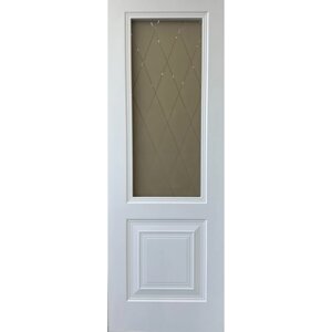 Дверь симпл-5 эмаль до белый, стекло ромб 700х2000