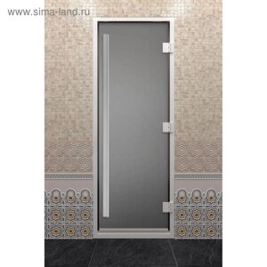 Дверь стеклянная «Хамам Престиж», размер коробки 200 80 см, правая, цвет сатин